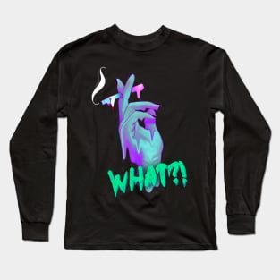 drippy alien hand holding a cigarette Long Sleeve T-Shirt